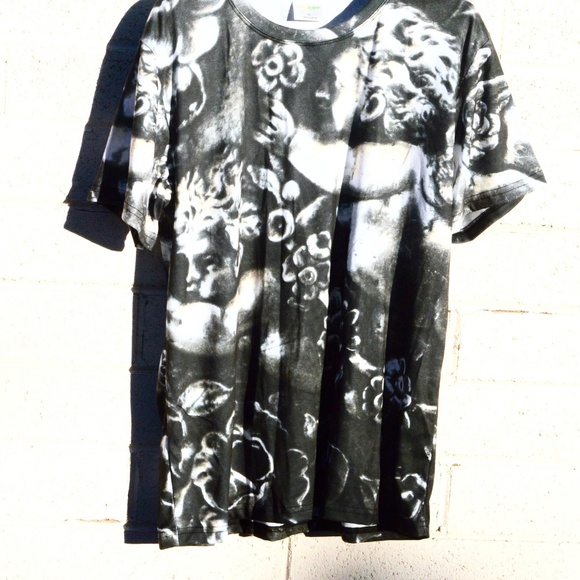 Cherubs Putti Angel Wing Floral Shirt Blouse Top - Picture 3 of 6